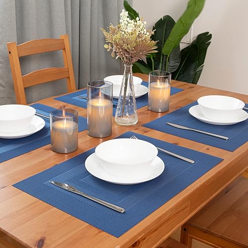 Miniatura 7 de Winknowl Manteles individuales para mesa de comedor, juego de 6 manteles individuales impermeables, tejidos para mesa de cocina, aislamiento térmico