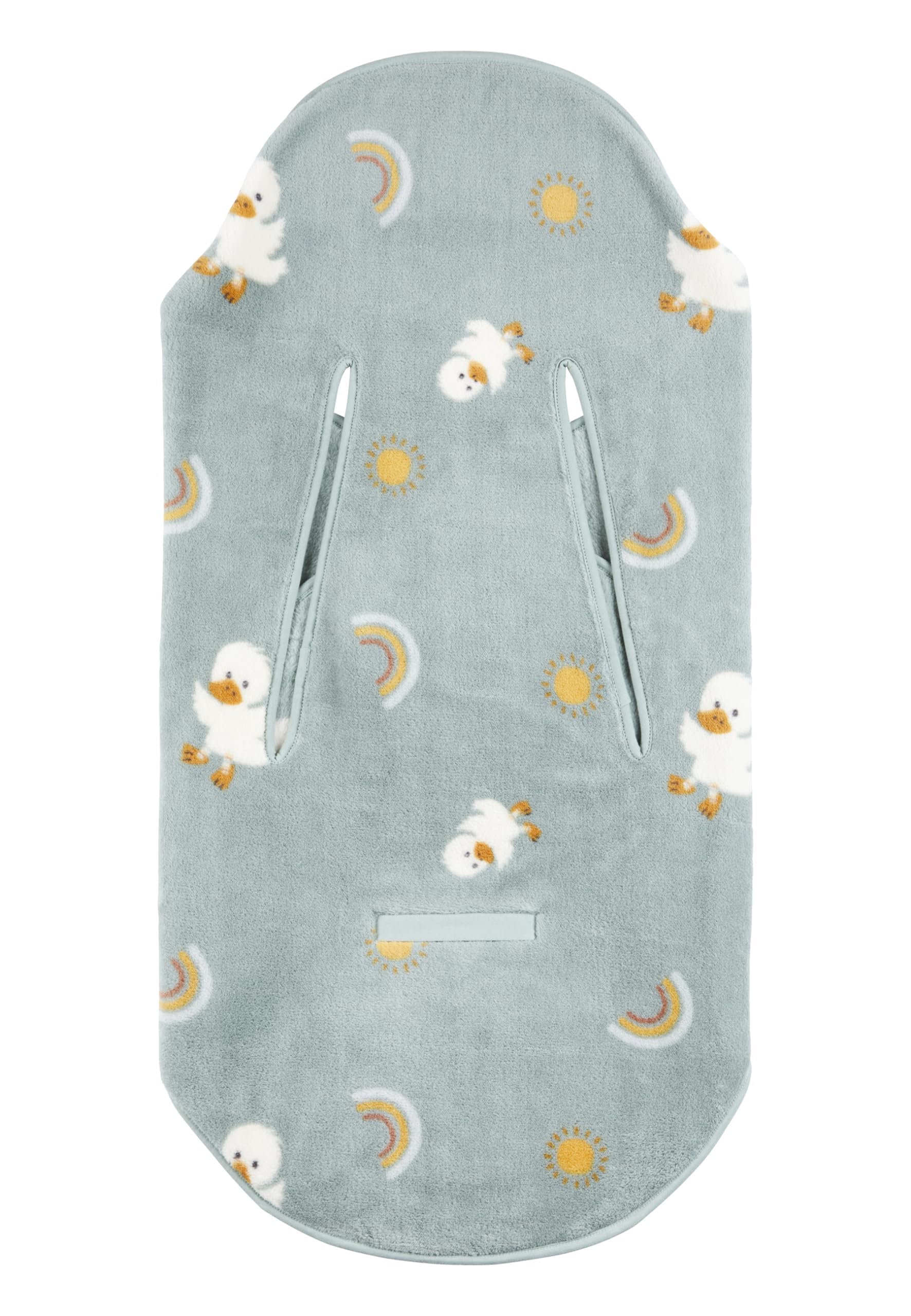 Sterntaler Einschlagdecke personalisiert Ente Edda Lou Ente, mit Namen Bestickt, steingrün, 75 x 90 cm, mit Kapuze und Gurtschlitzen für Babyschale Autositz Kinderwagen