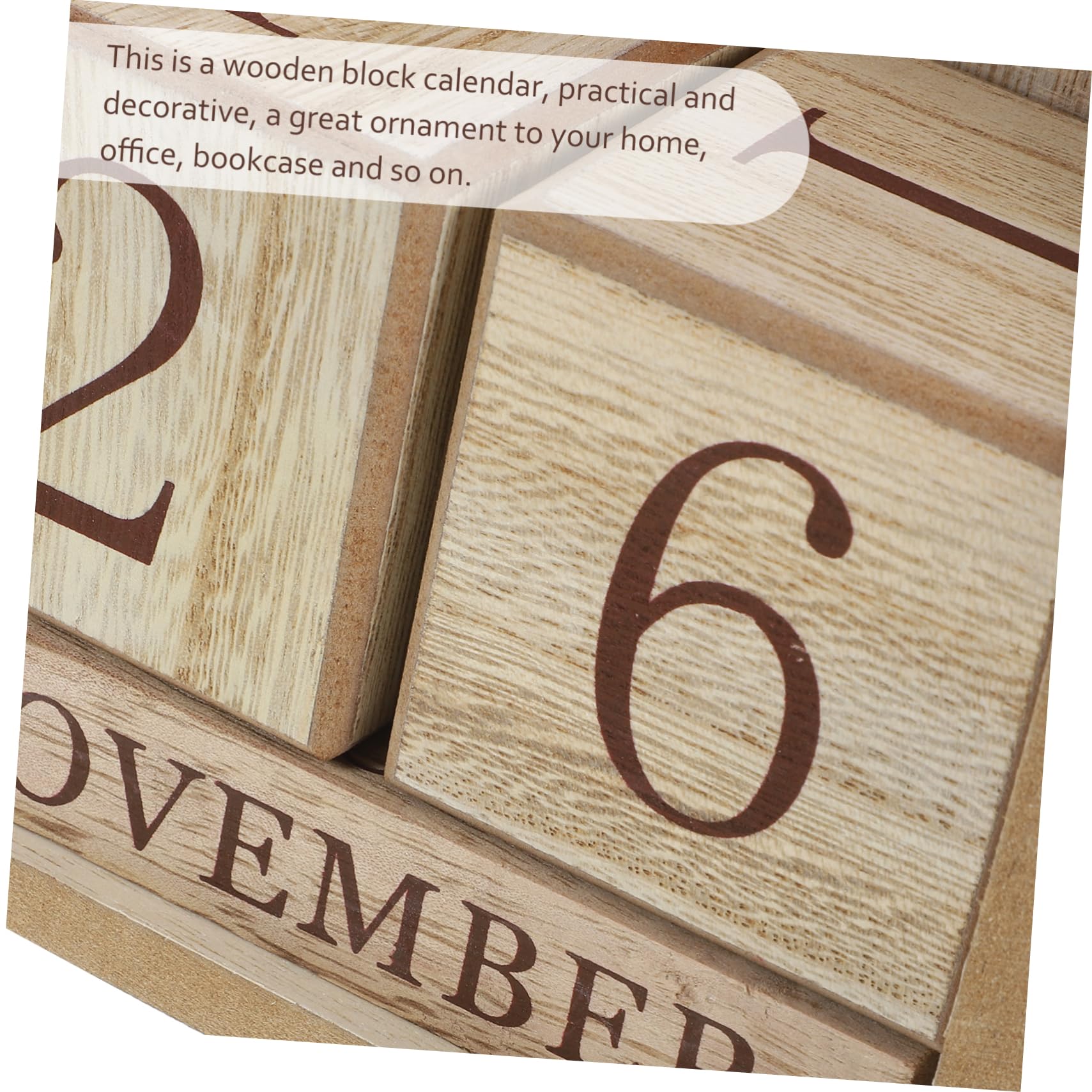 VILLCASE Calendario Da Tavolo Con Data Perenne in Legno Da 2 Pezzi Per Ufficio Studio E Casa Senza Batteria Richiesta