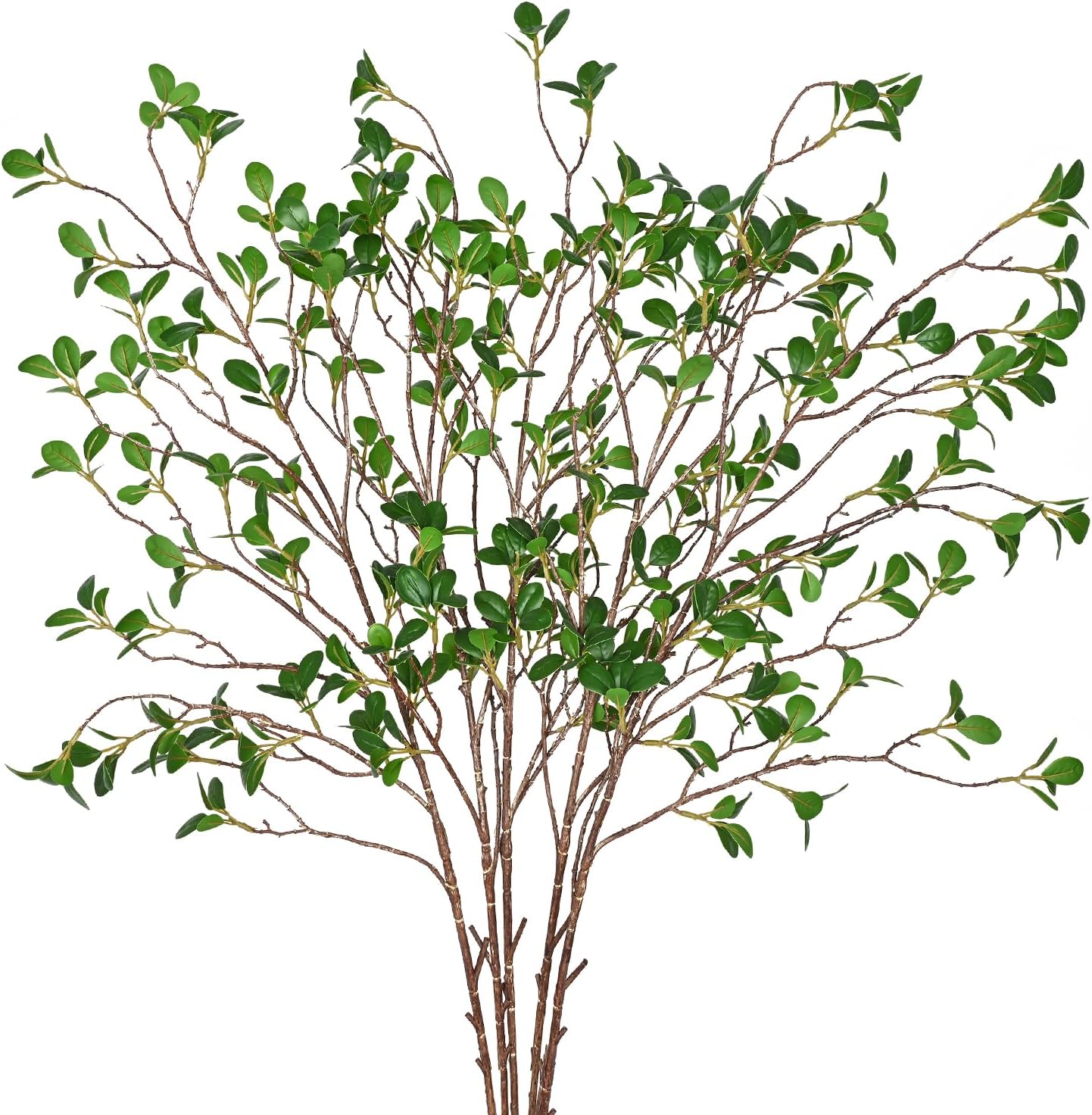 Artificial Plants 5Pcs 43.3" Green Faux Branches for Vase, Faux Greenery Stems for