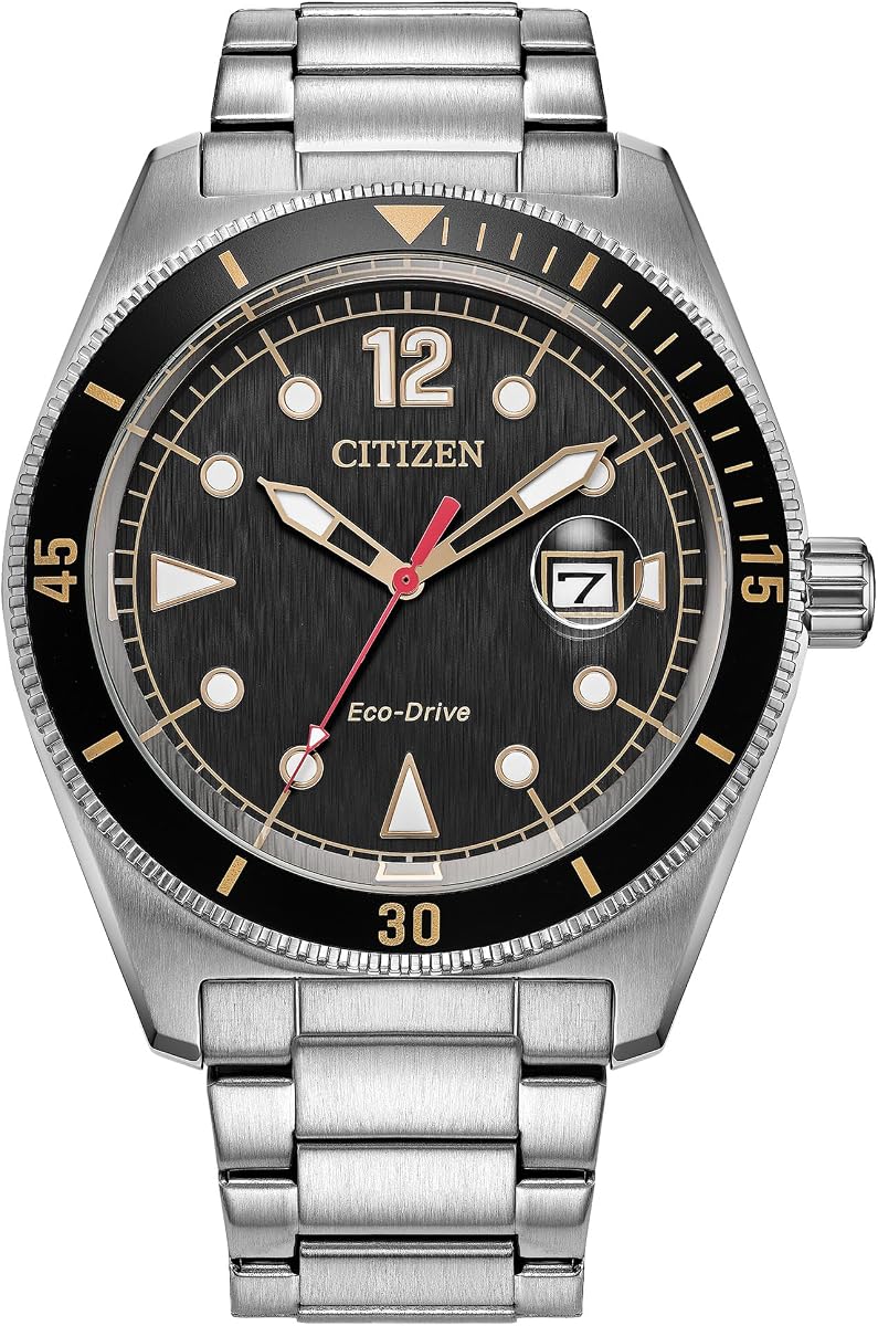 Mens Eco-Drive Terra Force, Silver-Tone Stainless Steel Case