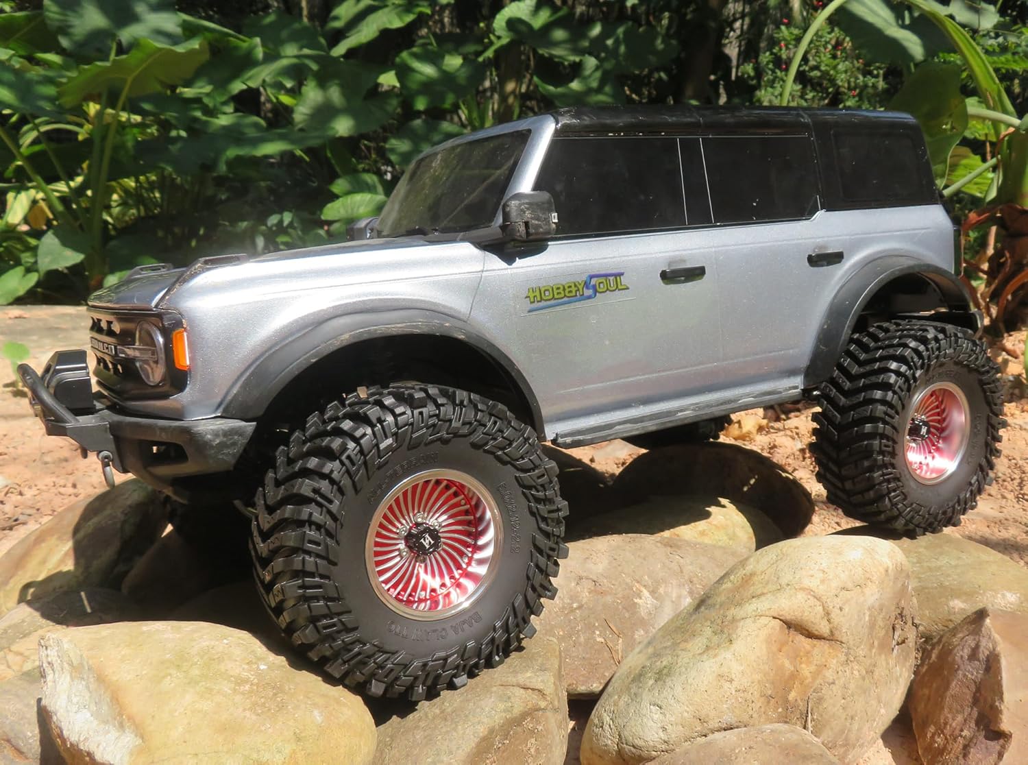 HOBBYSOUL 4pcs RC 2.2 Crawler Tires Soft Sticky 127mm/5.0inch Tall 2.2 Tires Tyres for 1/10 Axial Wraith Axial Yeti/Traxxas TRX4 AMG 6x6 / redcat Everest 10