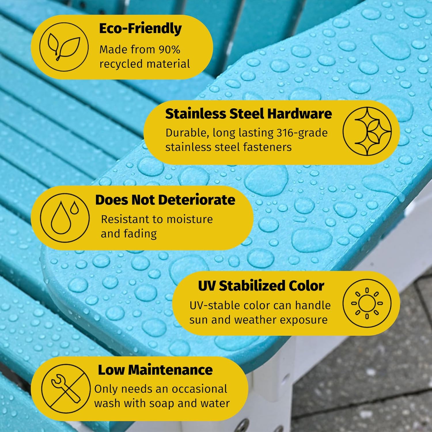 LuxCraft Poly Outdoor Serving Bar Table, Made with Recycled Plastics - Made in USA (Weatherwood & Black)