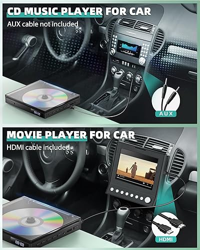 Miniatura 2 de Mini reproductor de DVD HD 1080P para TV, todos los reproductores de DVD gratuitos de la región, compatible con HDMI/RCA/USB/AUX, reproducción de