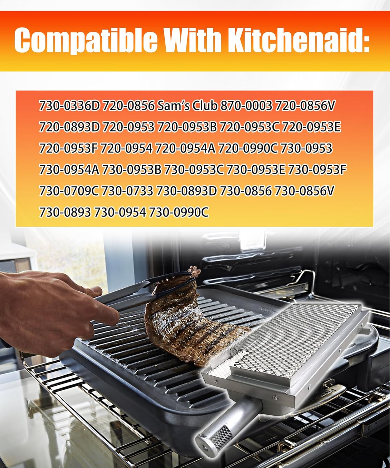 BBQ Grill Ceramic Infrared Side Sear Zone Burner Replacement Part Compatible with Jenn Air/Nexgrill/Kitchenaid Nex 720-0720 740-0781 NXG20001486A0