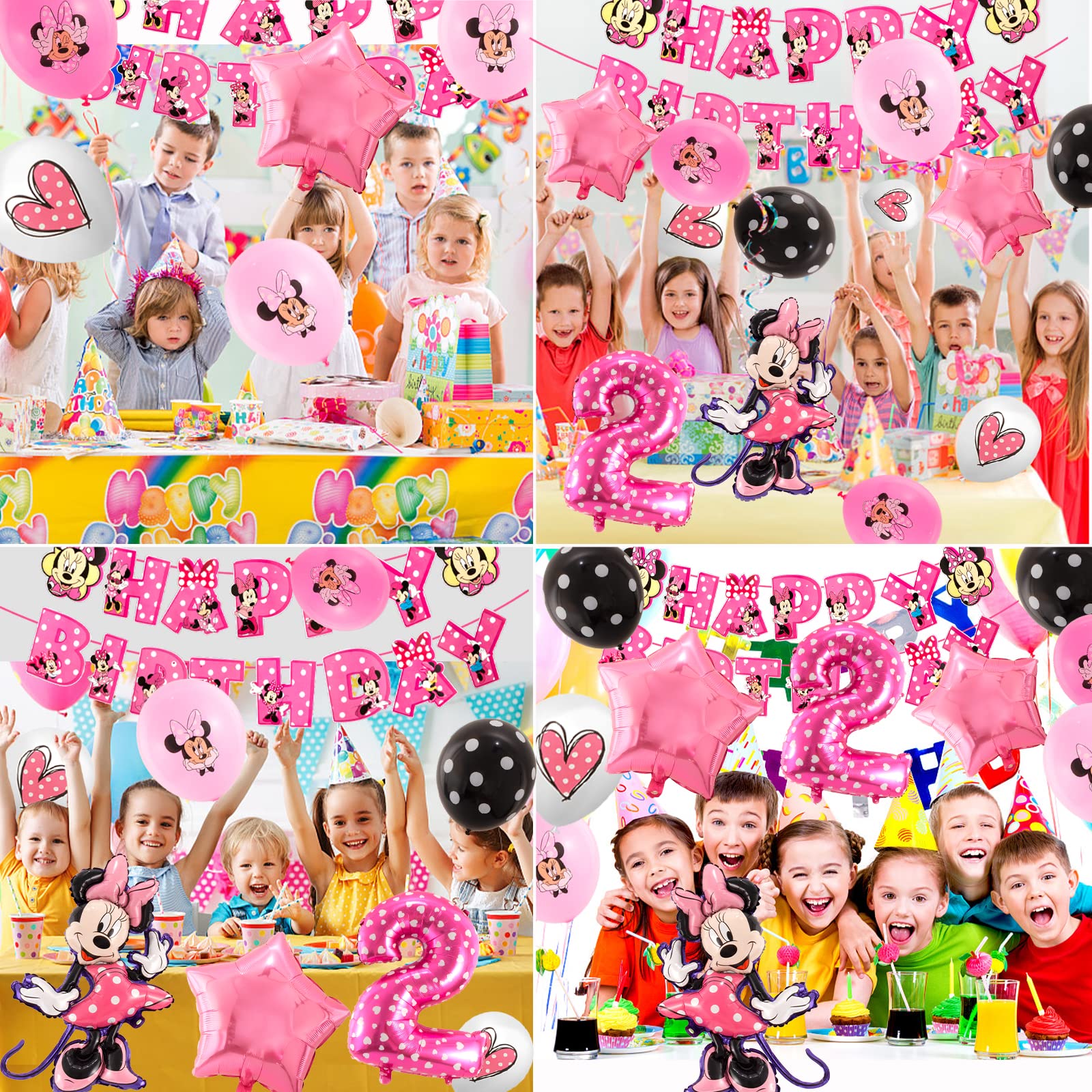 Minnie Ballon Anniversaire Fille 2 Ans - 23 Pièces Ballon Minnie