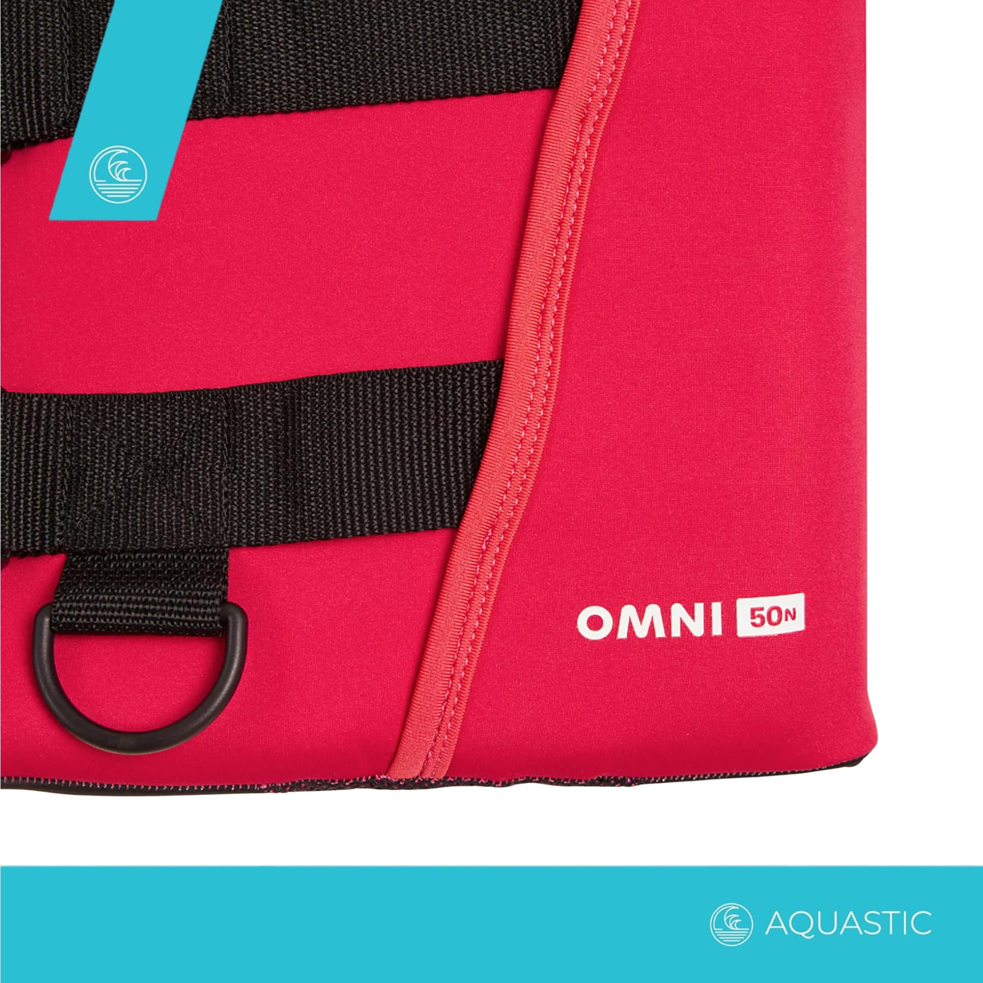 AQUASTIC Omni Schwimmweste Neopren – EN ISO 12402-5, 50N, Auftrieb, SUP Kajak Boot, Kinder & Erwachsene, Komfort Schnitt, Frontreißverschluss, D-Ring, Verstellbare Gurte, viele Größen