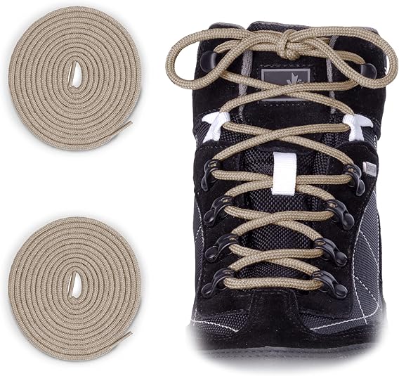 SULPO 2 paar ronde trekkingveters, 4 mm, robuuste outdoor schoenveters voor wandelschoenen, trekkingschoenen, werkschoenen, bergschoenen, scheurvast, slijtvast, versterkte uiteinden, Staal zwart, 90