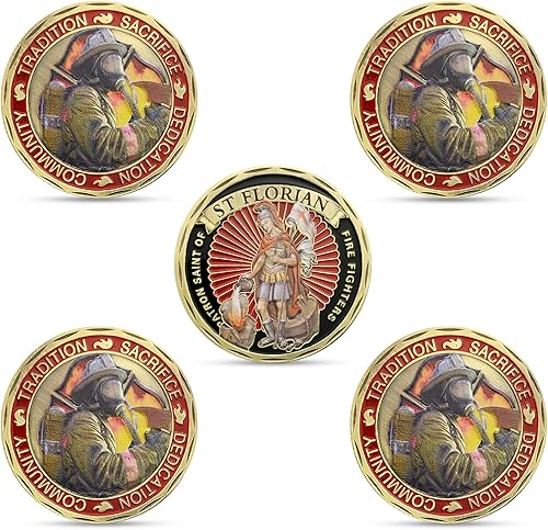 Moneda de desafío de los bomberos ST Florian de Estados Unidos de 5 piezas