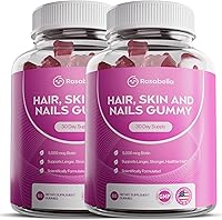 Vista 9 de Rosabella Gomitas para el crecimiento del cabello para mujeres y hombres – Gomitas veganas para el cabello con 5000 mcg de biotina – Vitaminas