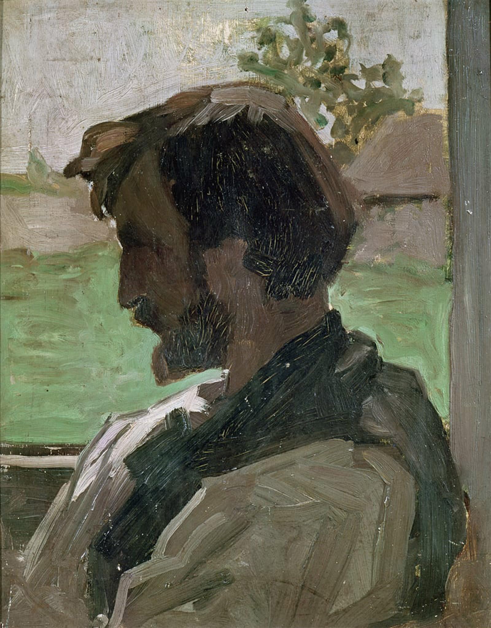 ARTXLXXBN Famous Painting Canvas Artwork Graffiti Print Self Portrait At Saint-saveur by Jean Frederic Bazille Portrait Canvas Image for Home Decor 60x90cm