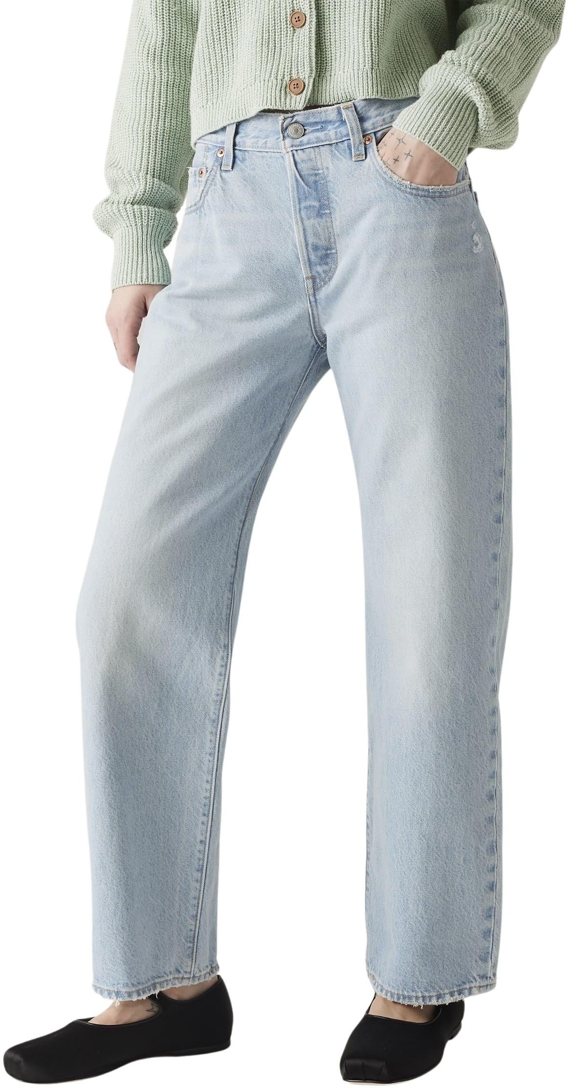Levi's Women's By Your Side - Light Wash Jeans 501 90S Ankle In Cotton, Straight Fit, Blue (By Your Side), W24/L29