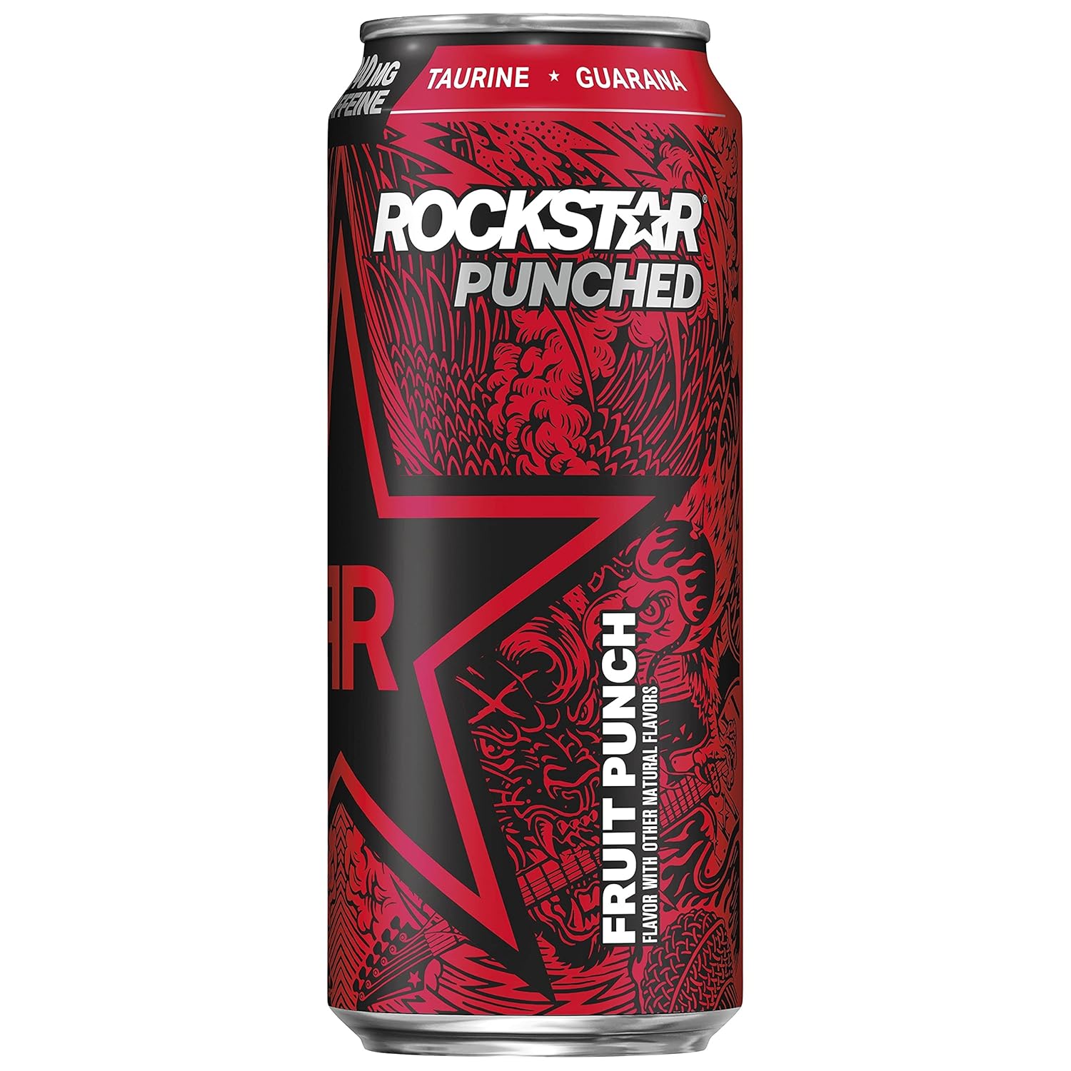 Rockstar Punched Energy Drink, Fruit Punch, 16 Ounce (8 Cans)