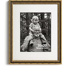 Yaetm 16x20 Gold Picture Frame, Ornate Vintage Frame for Art, Black & Gold