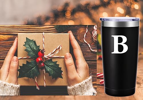 Miniatura 5 de Vaso con inicial personalizado, con monograma, regalo único con inicial para hombres y mujeres, regalo novedoso para cumpleaños, Navidad, fiesta,