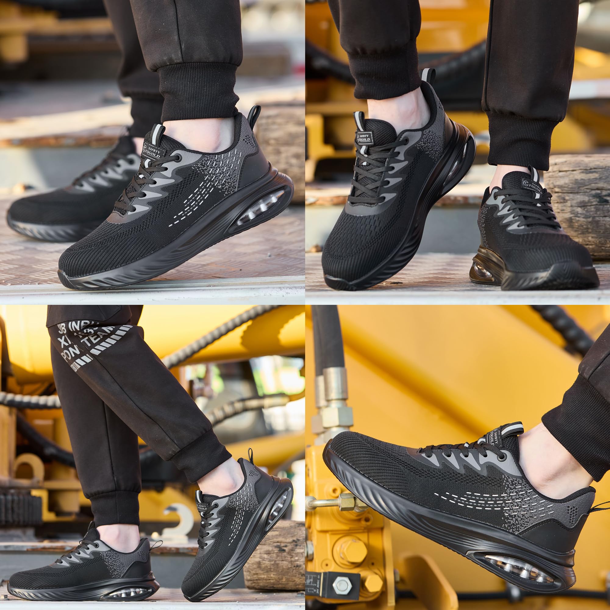 TQGOLD Zapatos de Seguridad para Hombre Mujer Ligero Zapatos de Trabajo Antideslizante Calzado de Seguridad con Punteras de Acero Transpirable Gr.35-46EU