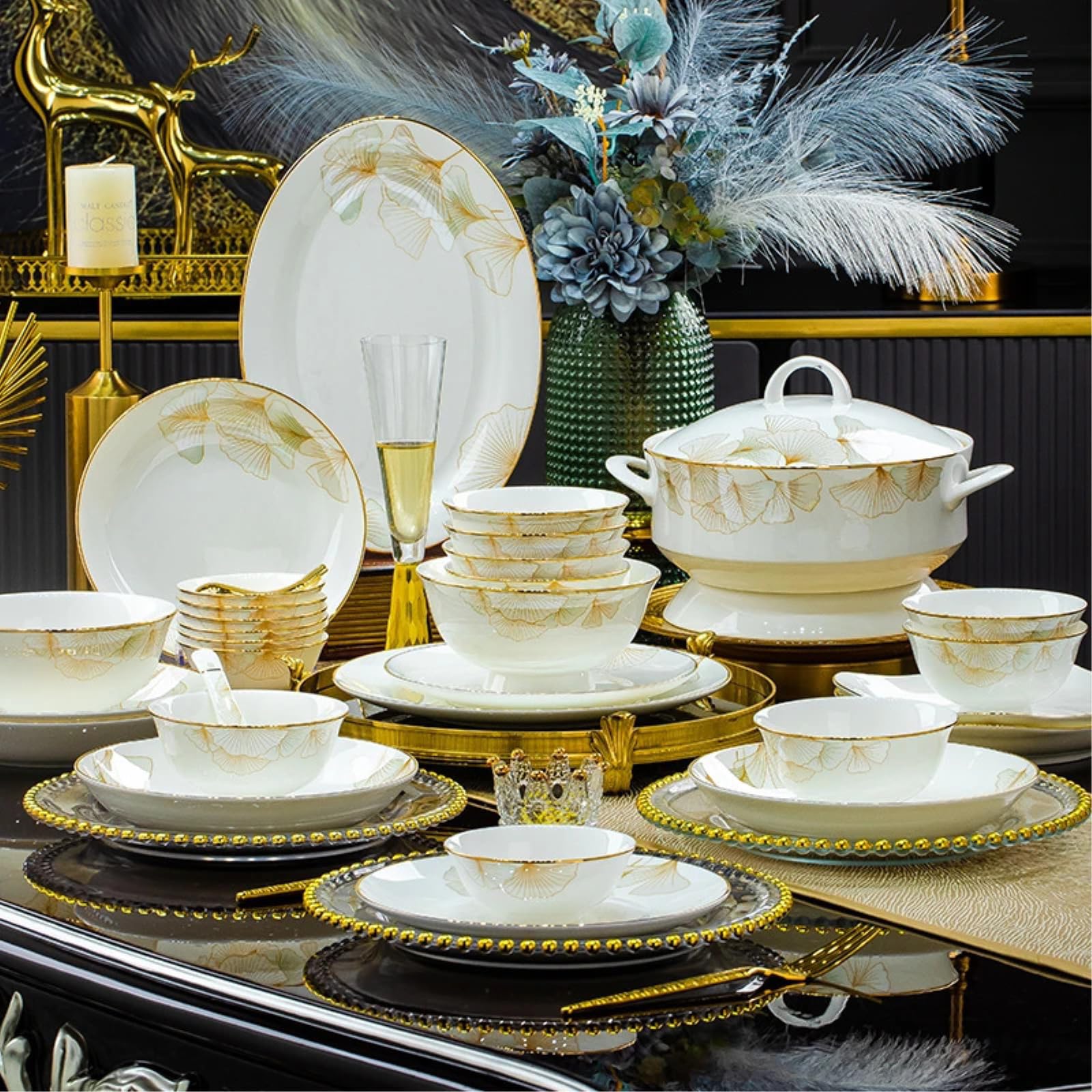 Bone China odporne na wysokie temperatury naczynia i naczynia retro są wykwintne i praktyczne do użytku domowego - 25.4 cm CD-ROM.