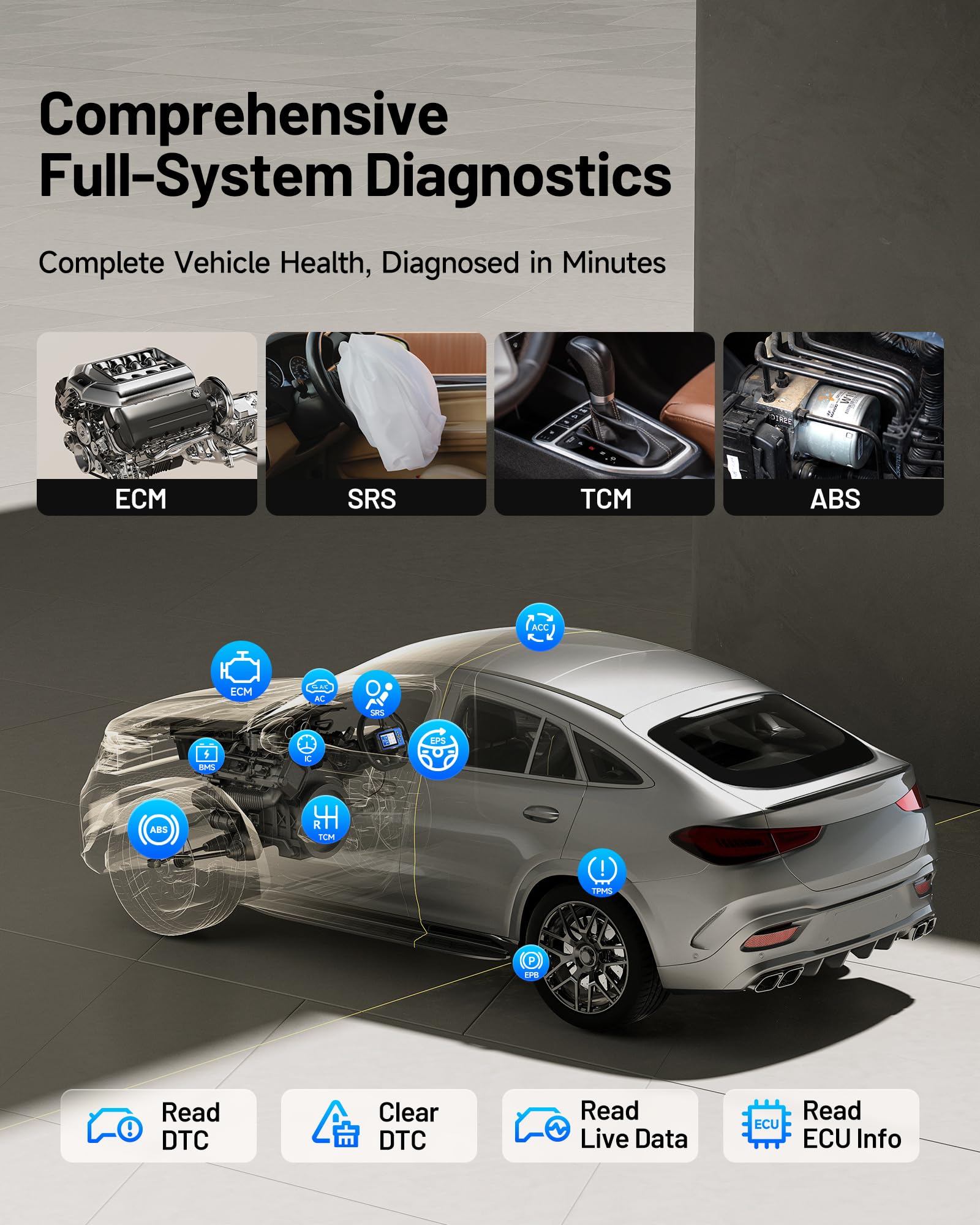 TOPDON ArtiDiag600 Elite OBD2 diagnosegerät für alle Fahrzeuge, Vollständiges diagnosegerät Auto mit 13 Servicefunktionen, FCA AutoAuth, CAN-FD, 2 Jahre kostenlose Updates