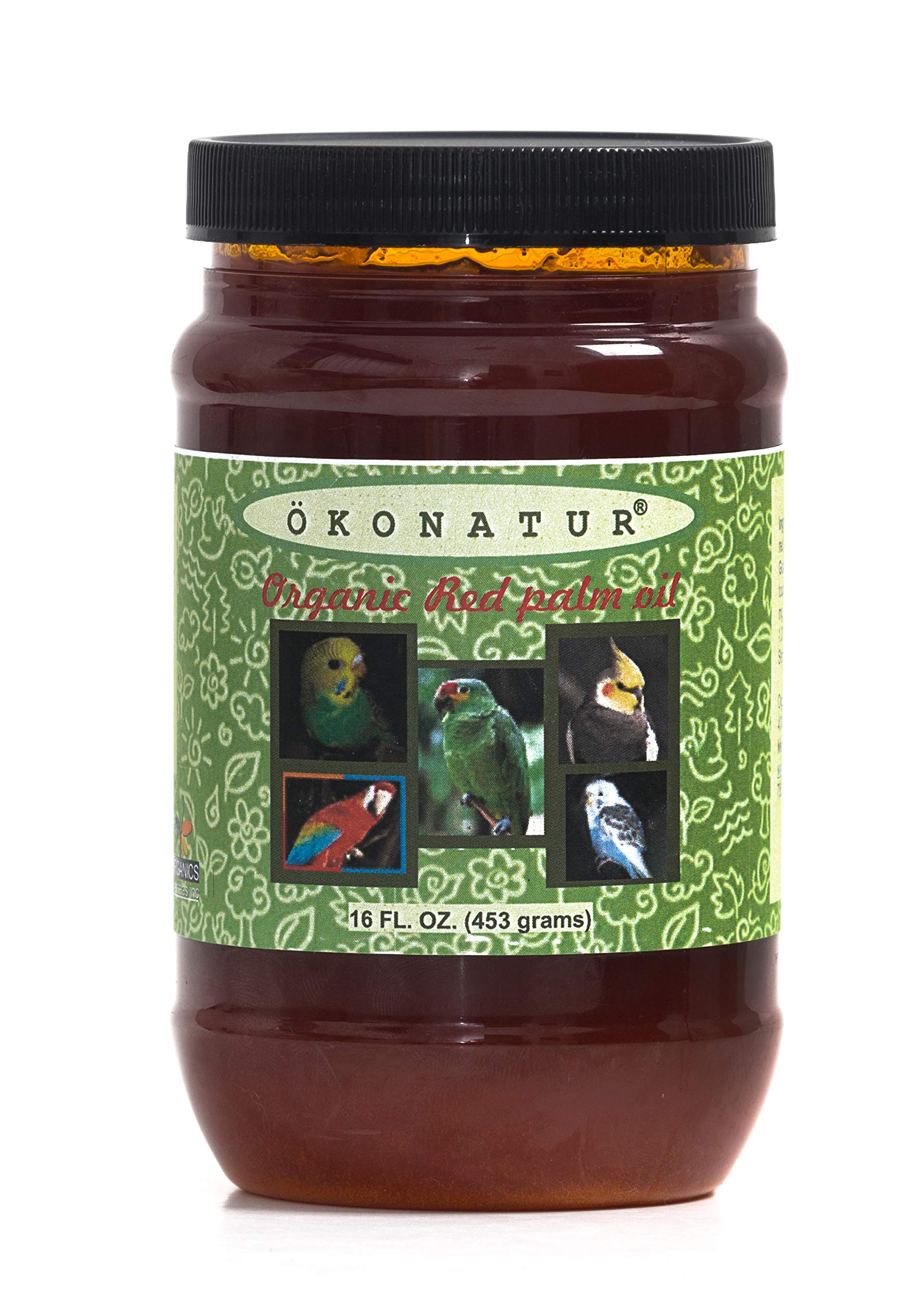OKONATUR Red Palm Oil for Birds and Parrots - 16 fl oz
