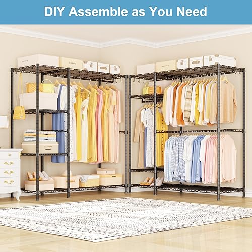 Miniatura 4 de Perchero Ulif F7, perchero de ropa resistente, percheros para colgar ropa, 6 niveles, estante de almacenamiento portátil independiente para armario,