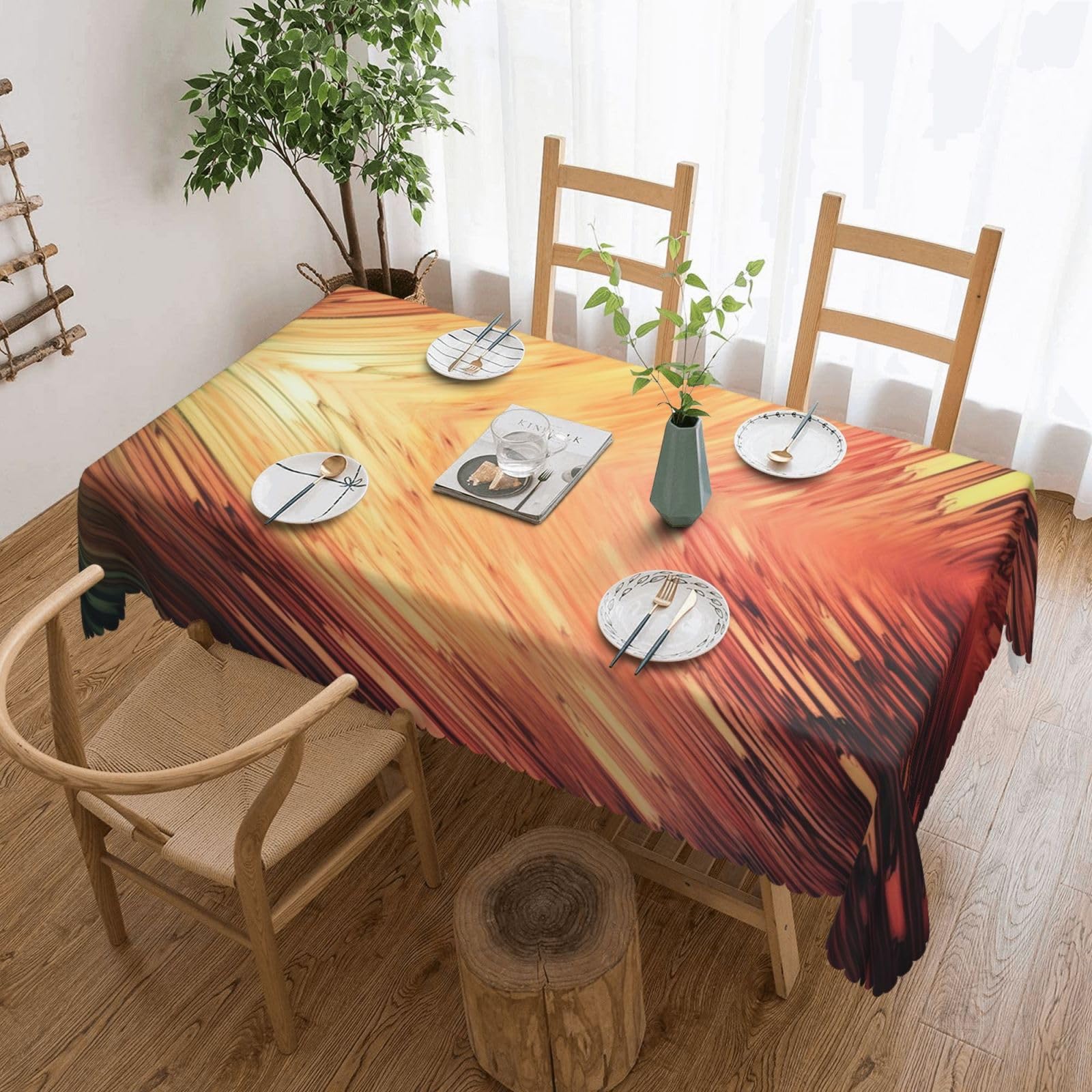 Nappe de style rustique chic motif abstrait tissu doux