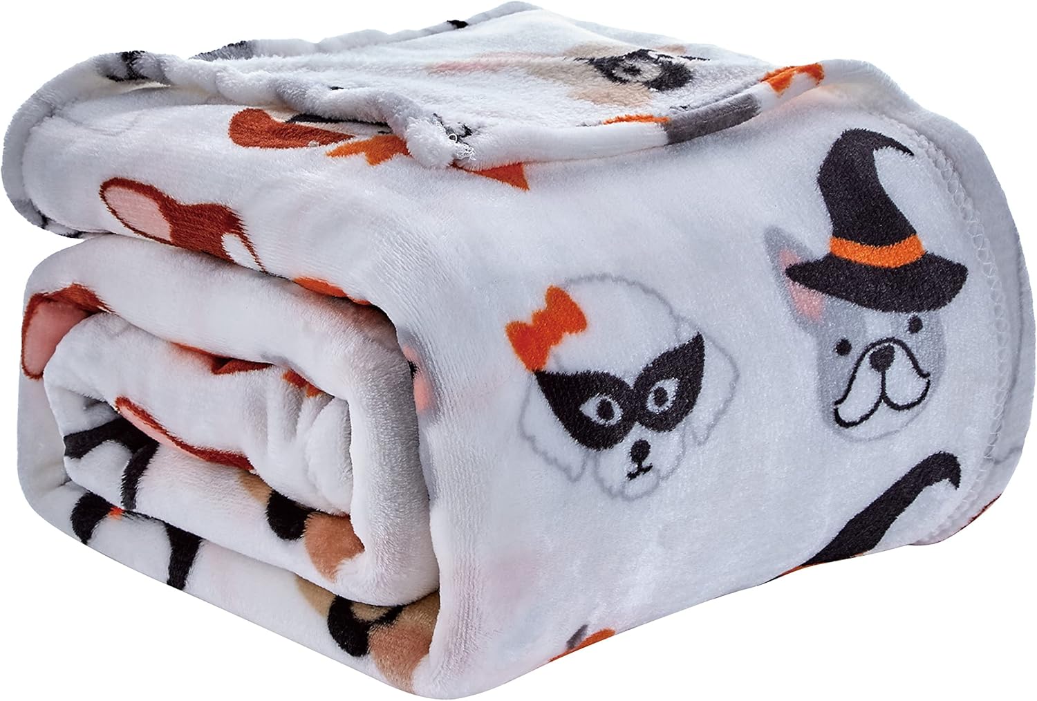Halloween Throw Blanket 50" X 60" | Ultra Soft Microplush Halloween Fleece Blanket for Couch, Travel, Home Decor & Gift | Machine Washable, Lightweight | Dogs in Costumes