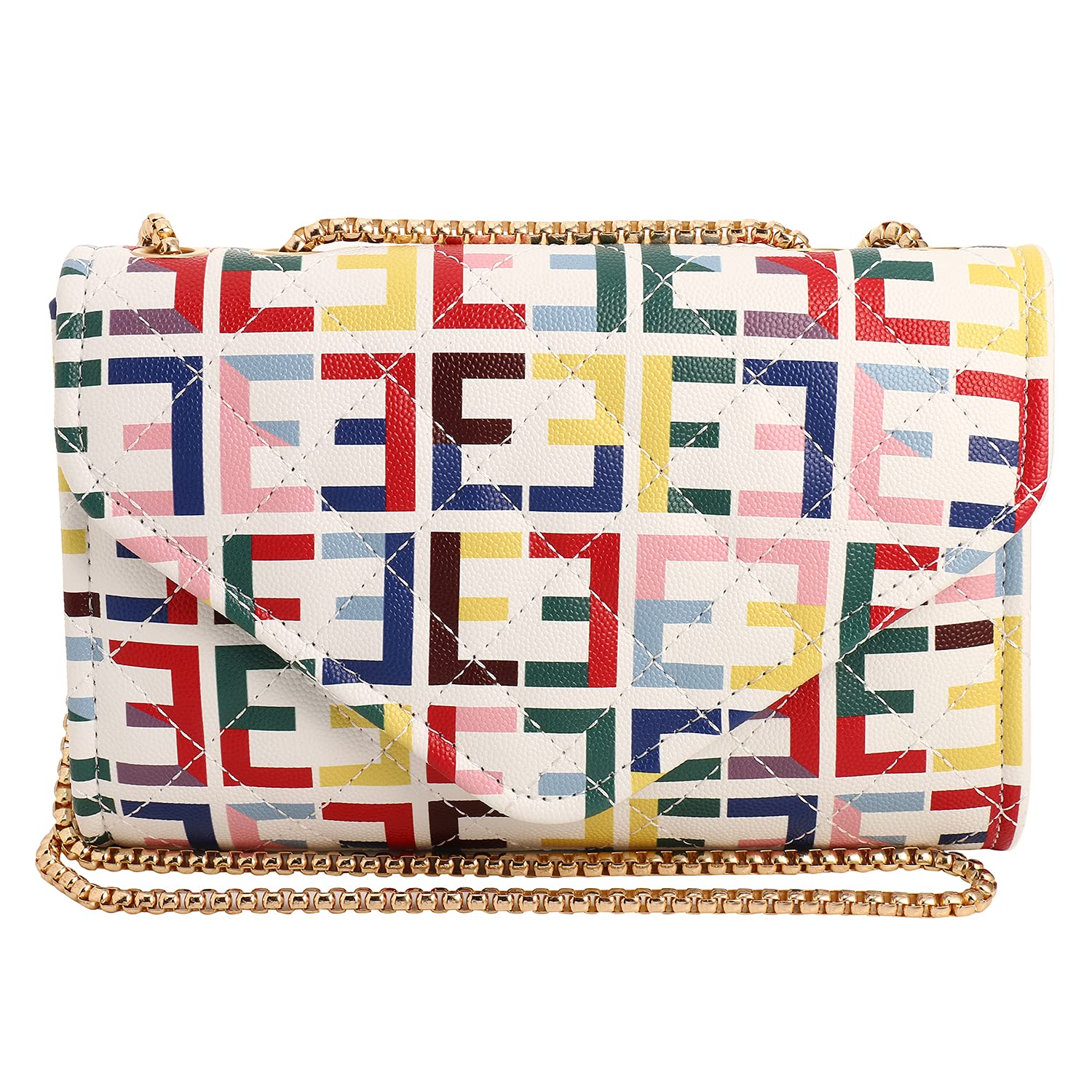 HONGYI Evening Purses and Clutches Colorful Crossbody Handbag Shoulder Bag Evening Handbags, White, Small