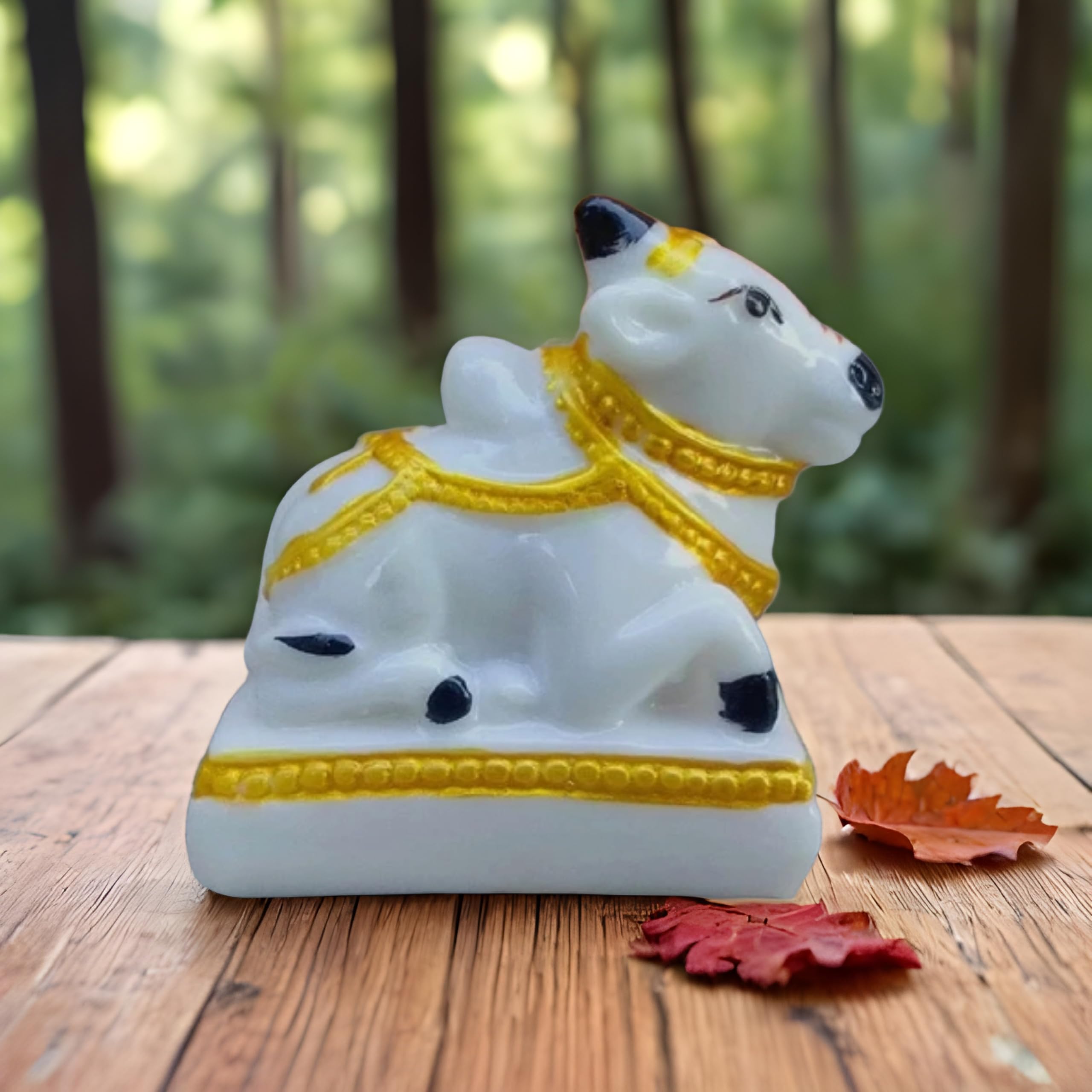 SHINDE EXPORTS Small Size White Nandi maharaj Marble Idol for Pooja car Dashboard Home Decor puja Temple-image-27