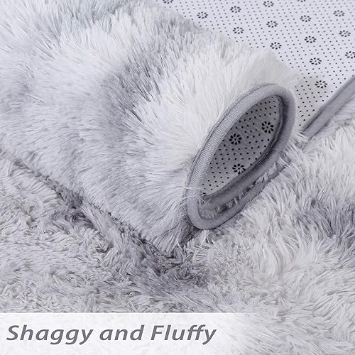 Miniatura 4 de CAROMIO Alfombra de terciopelo suave y cómoda para interiores, de teñido anudado, para dormitorio, sala de estar, niños, guardería, alfombra