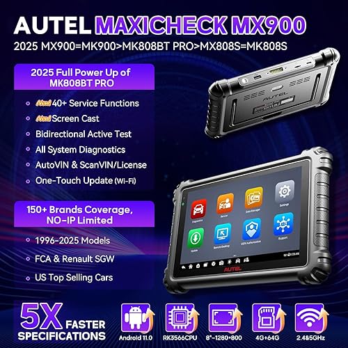 Vista 2 de Autel Escáner MaxiCheck MX900, herramienta de escaneo bidireccional 2026 con más de 3000 pruebas activas, diagnóstico de todos los sistemas, CAN