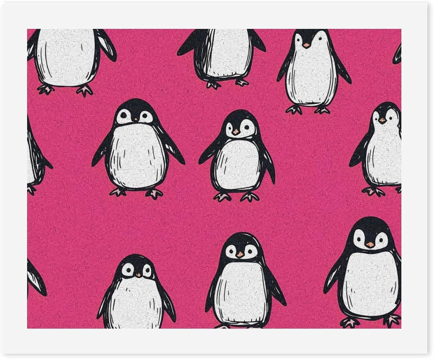 Fashion Penguins Paint by Numbers for Adults DIY Oil Painting Kit Digital Paintings on Cotton Abstract Artwork 22x18 Inch