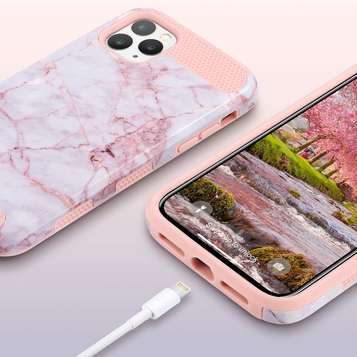 ULAK Compatible with iPhone 11 Pro Max Case, Hybrid Slim Protective Phone Case, Shockproof TPU Bumper Hard Shell PC Back Cover for iPhone 11 Pro Max 6.5 Inch (2019), Crack Marble