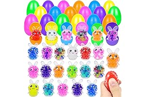 24PCS Easter Bunny Eggs Stress Relief Fidget Bunny Toys Bulk