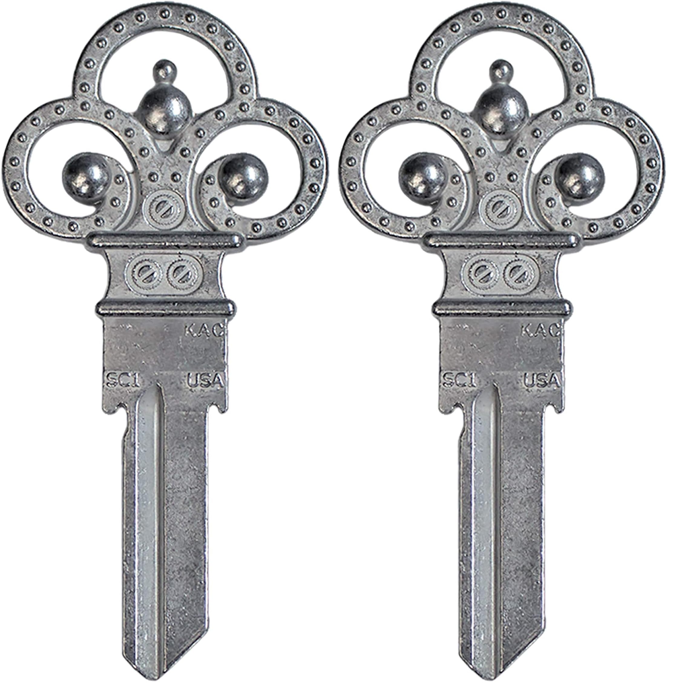 Amazon.com: Lucky Line FORGED House Key Blank Set, Skeleton Key