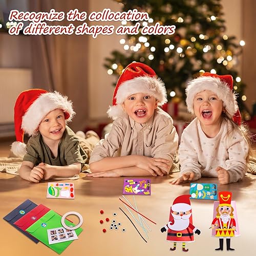 Miniatura 4 de CARFRULTER Juego de 16 manualidades de Navidad para niños de 3 a 8 años, vasos de papel, personajes de Navidad, manualidades, regalo de Navidad,