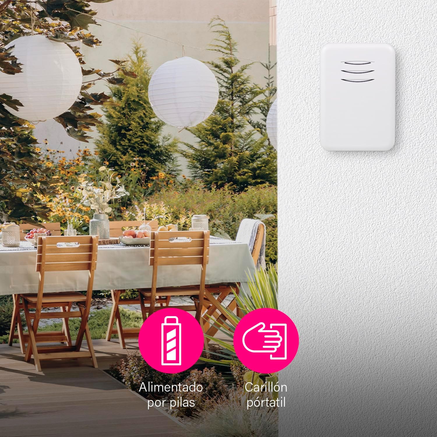 Byron DBY-22311NP Doorbell in an outdoor setting