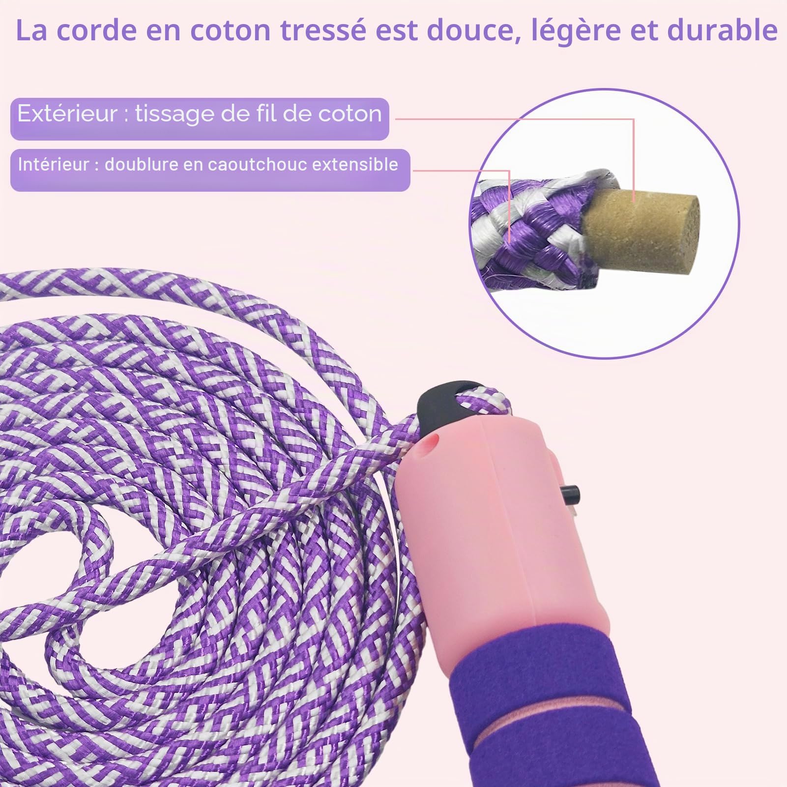Corde à sauter pour enfants et sport avec compteur, poignées en mousse confortables - Corde de fitness