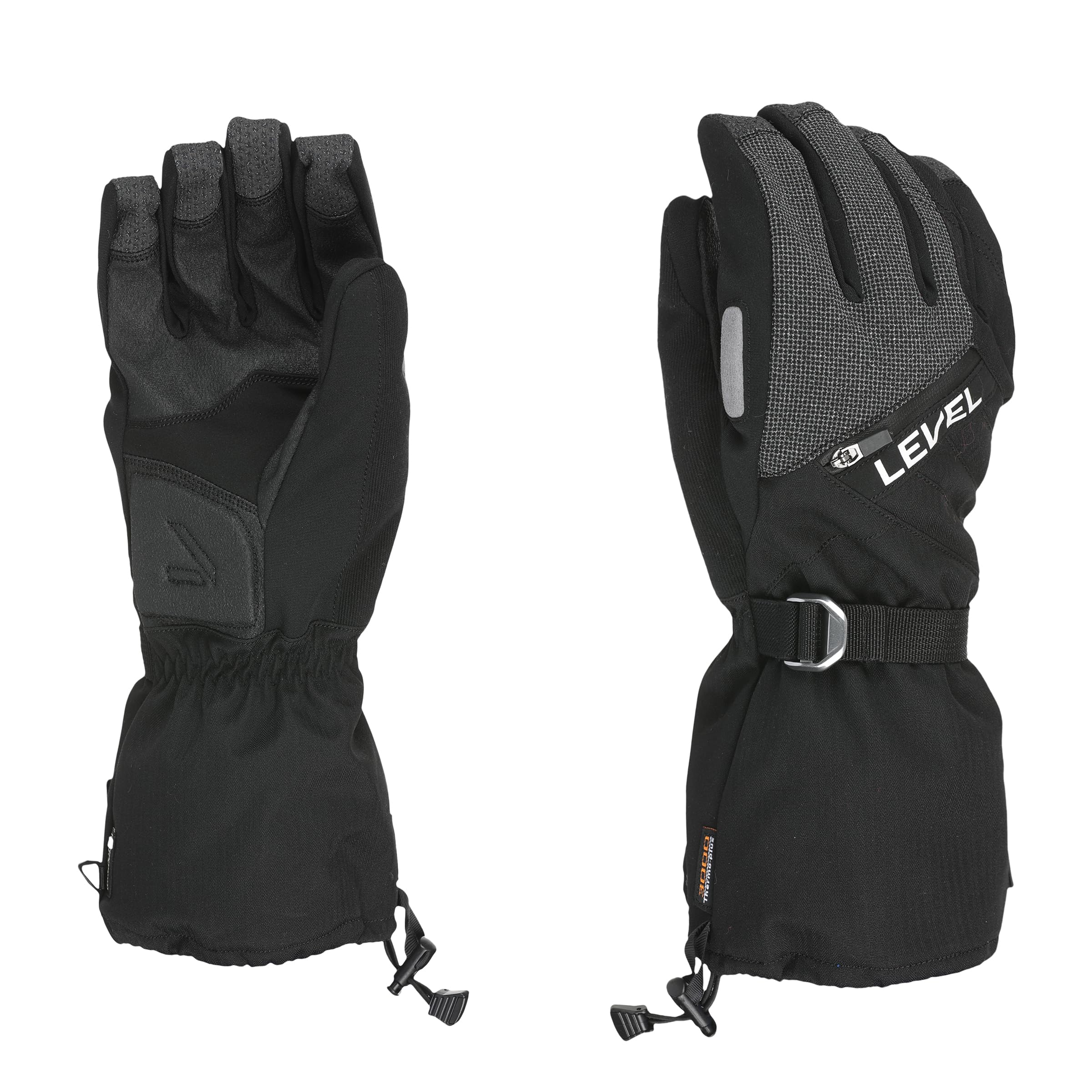 Guanti Lavoro Invernali Uomo Level Fly - Guanti Sci E Snowboard Uomo Con Polsino E Cinturino Regolabile, Guanti Invernali Termici Uomo Protettivi