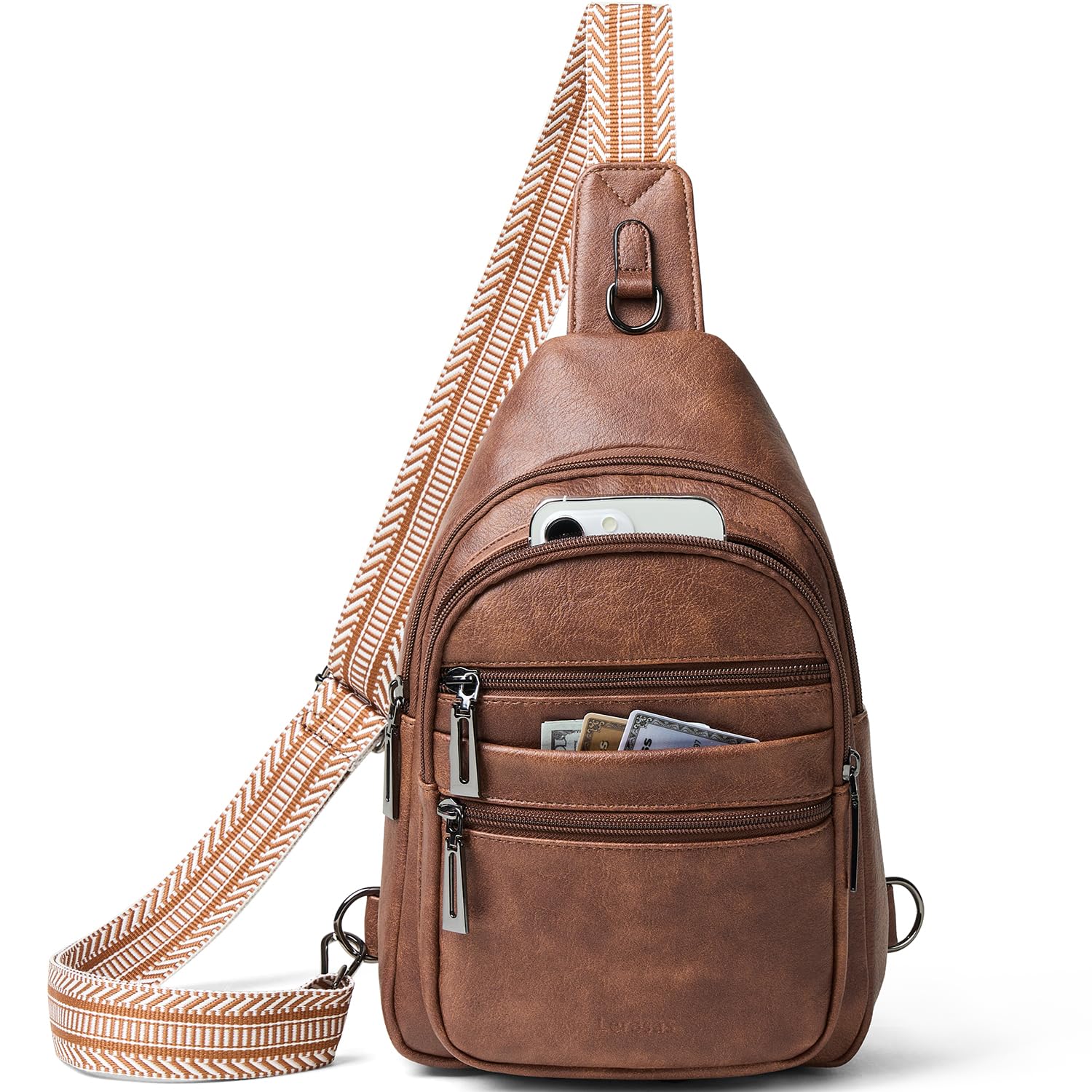 Sling Bag for Women Crossbody Bags Fanny Packs Over Shoulder Bag Sling Purse Backpack Vegan Leather Travel Handbag