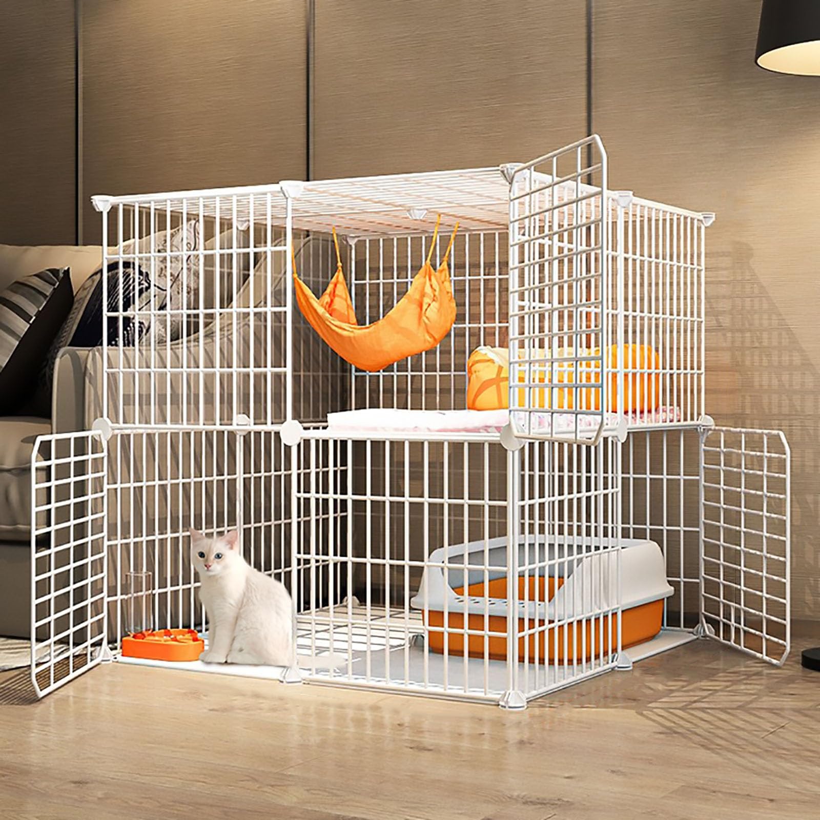 Cage pour chat modulable et détachable : l'enclos spacieux et sécurisé