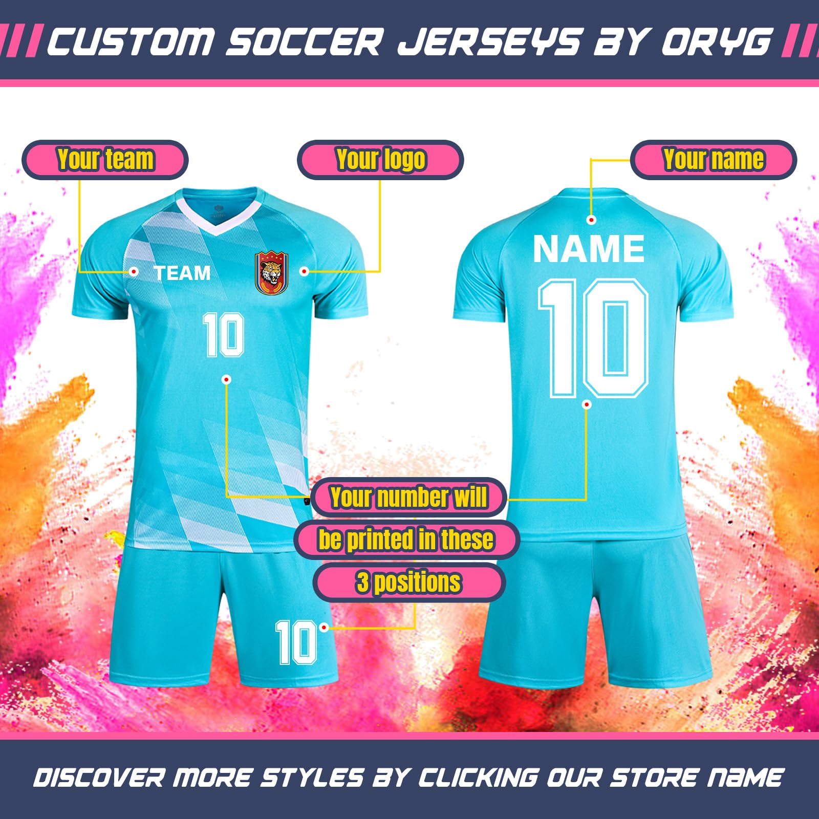 ORYG Custom Soccer Jerseys for Men Women Personalized Child Soccer Team Uniform with Name Number Logo Team Name Navy