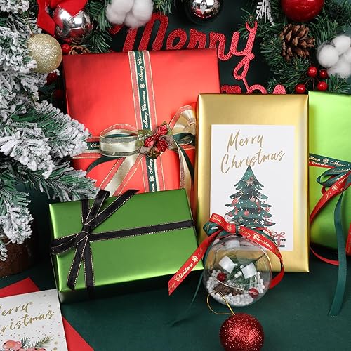 Miniatura 13 de NESCCI Papel de regalo negro de metal mate, papel de color sólido, 2 rollos, 17.5 pulgadas x 32.8 pies por rollo, papel de regalo perfecto