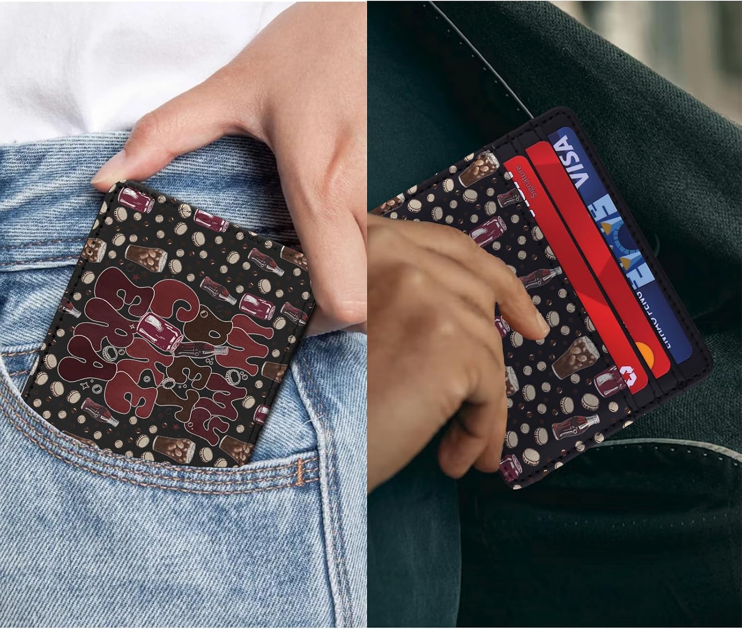 TSOTMO Drinks Merch Drinking Card Holder for Drinks Lovers Diet Soda Gift for Drinker Soda Lovers Quirky Caffeine Addict Gift (Drinks Era Wallet)