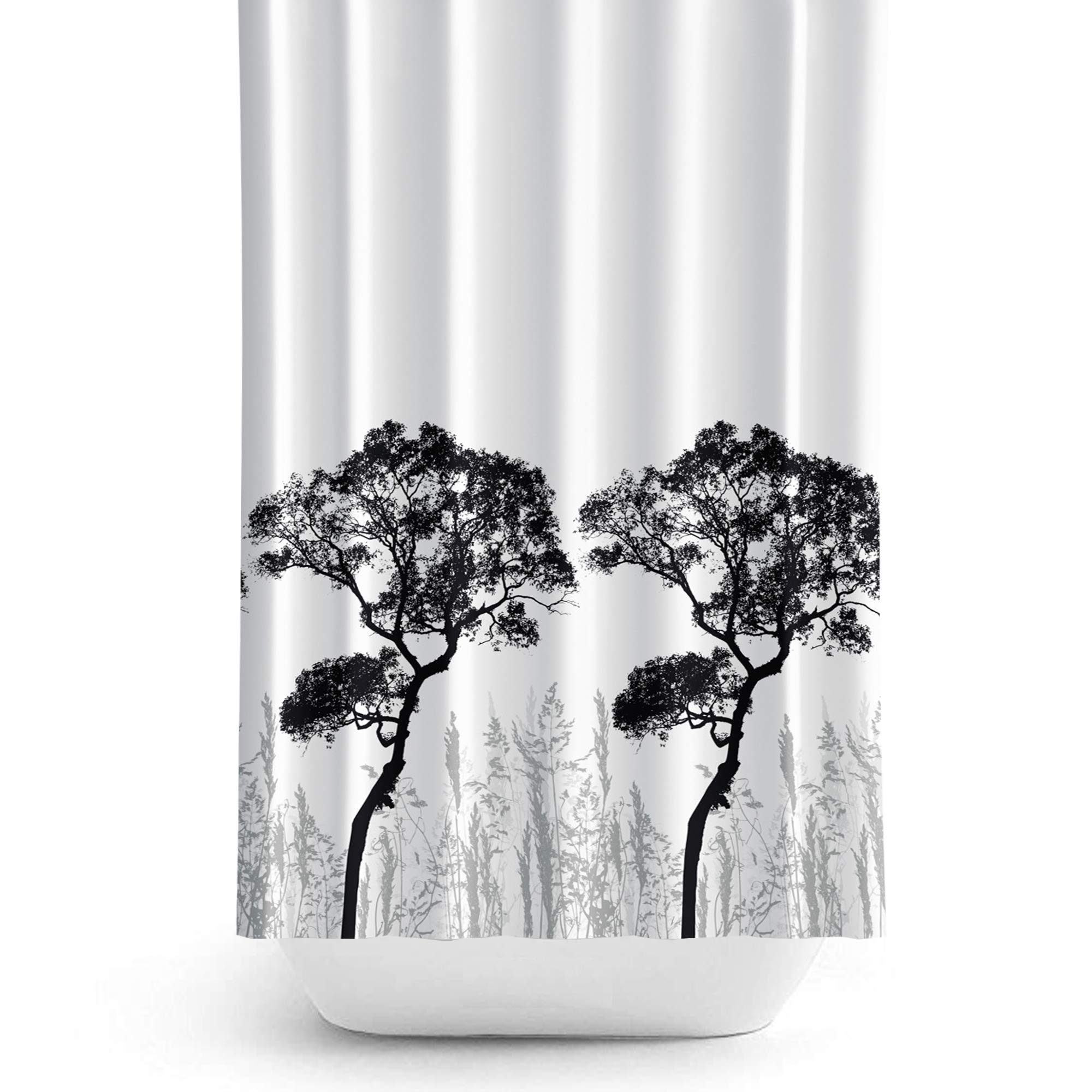 Tropik Home Trees Extra Long And Wide Fabric Shower Curtain, 240Cm Wide By 200Cm Drop,