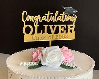 Personalized Congrats Cake Topper, Congratulations, Custom Graduation Cake Topper, Custom Name, Senior 2023, Graduation Party Decorations, Class of 2023, Congrats Grad, High School, College, Ceremony
