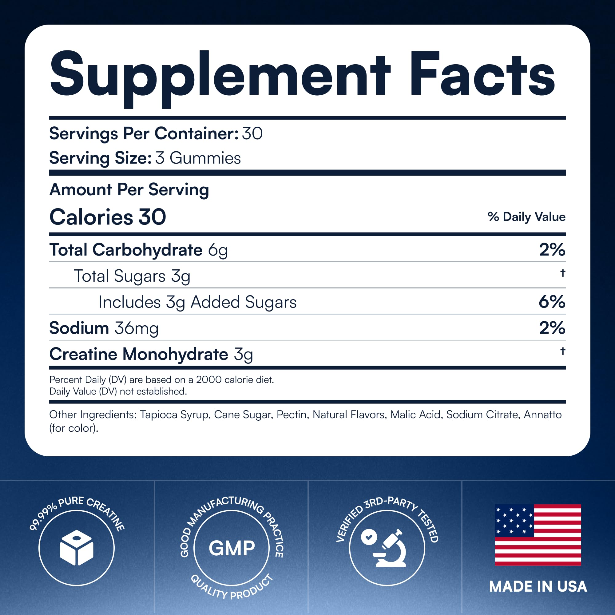 Creatine Monohydrate Gummies for Women & Men - Supports Muscle Growth, Recovery & Brain Function - Convenient & Easy to Take - Great Tasting Peach Flavor - 1g per Gummy, Low Sugar - 90 Count — Amazon image 7