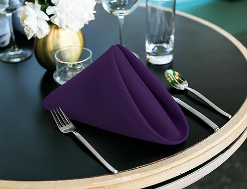 Vista 177 de Utopia Home Paquete de 24 servilletas de tela de 18 x 18 pulgadas, bordes con dobladillo 100% poliéster, lavables y reutilizables, ideales