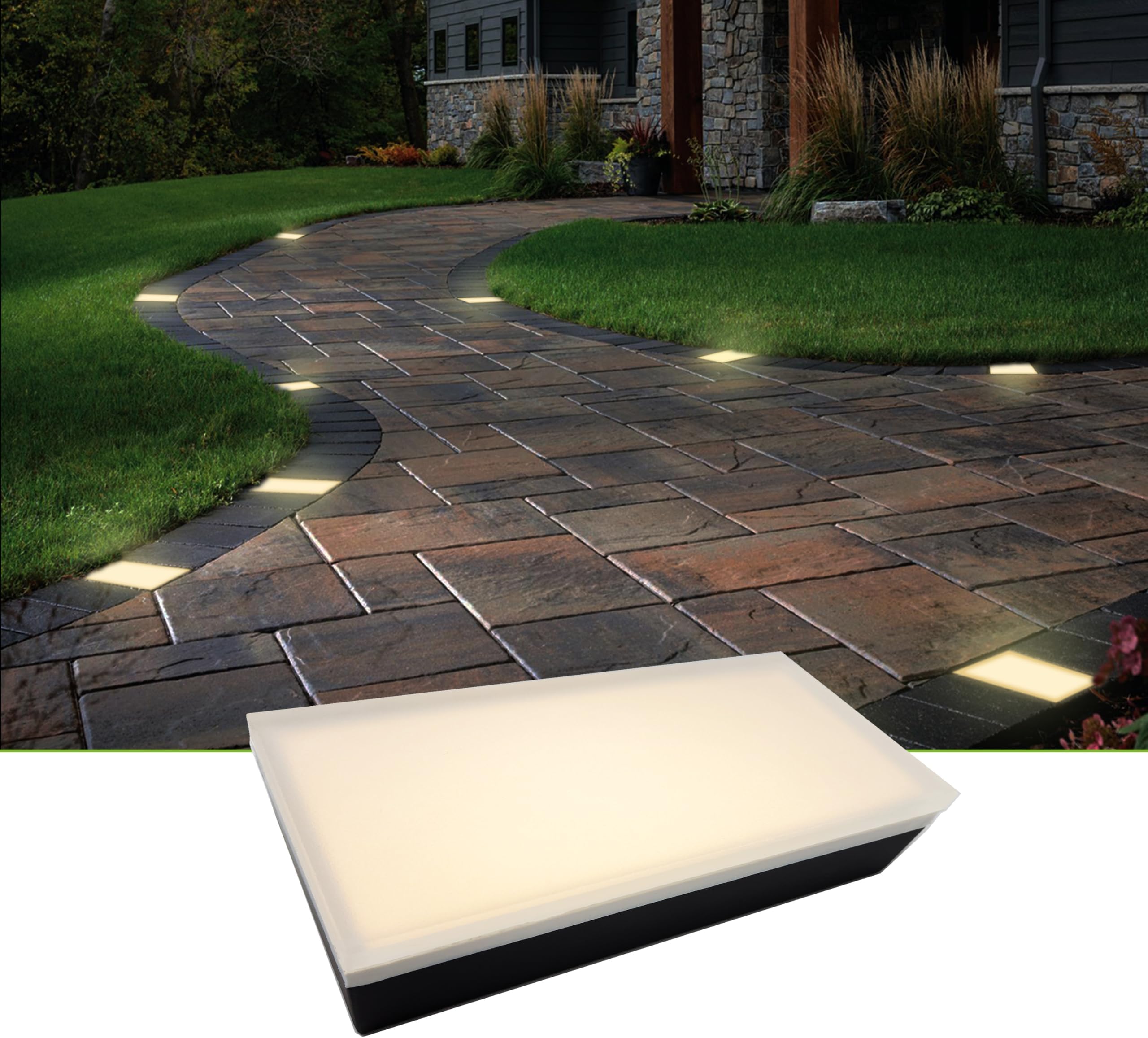 LUMENGY Paver Light 4x8 Inch (3.85 x 7.79), 2700K Warm White, Glare-Free Brick Lighting for Driveways, Walkways, Pool Decks and Patios, 12V Hardwired, IP67 Waterproof, Drive-Over Rated