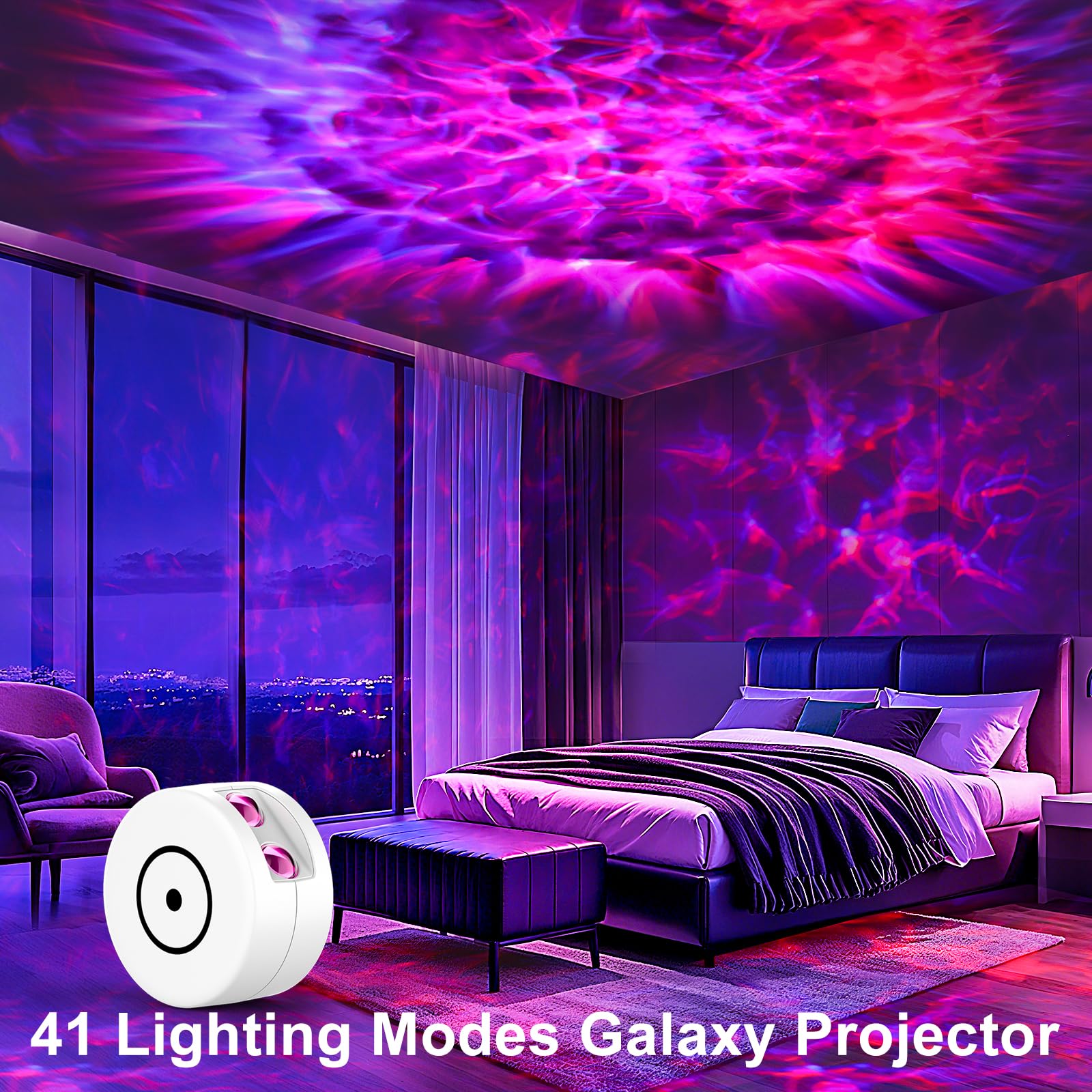 Projecteur Galaxy, projecteur de lumière, projecteur de veilleuse avec 41 modes d'éclairage, projecteur de lumière Galaxy avec minuterie et télécommande, pour enfants et adultes, chambre à