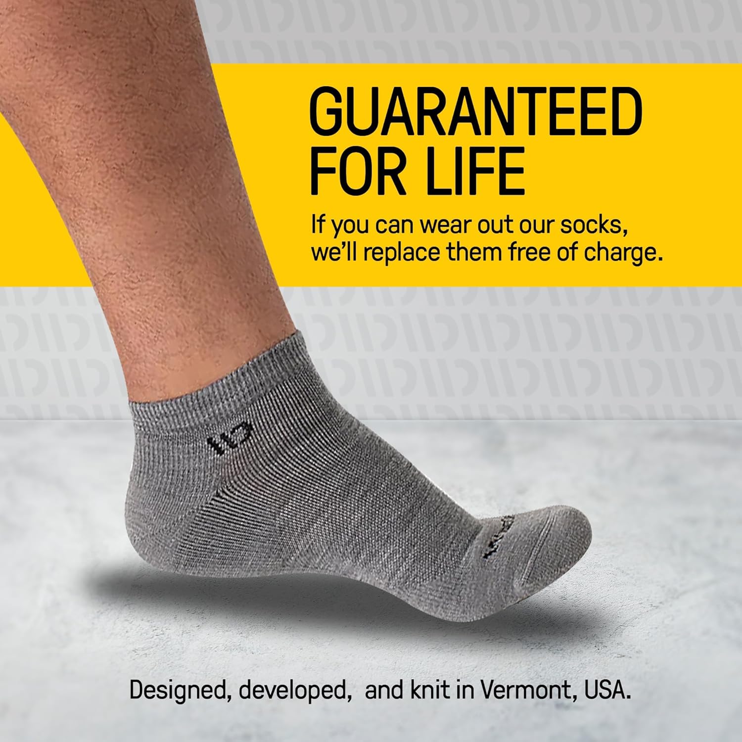 Wide Open Solid Cushioned Men's Ankle Socks – Stretch Fit Non-Binding Merino Wool Everyday Wide Socks for Wide Feet